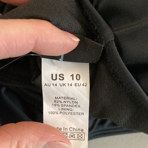 Mycoco Women's One Shoulder Black one piece Swimsuit. Size 10 - Picture 10 of 11